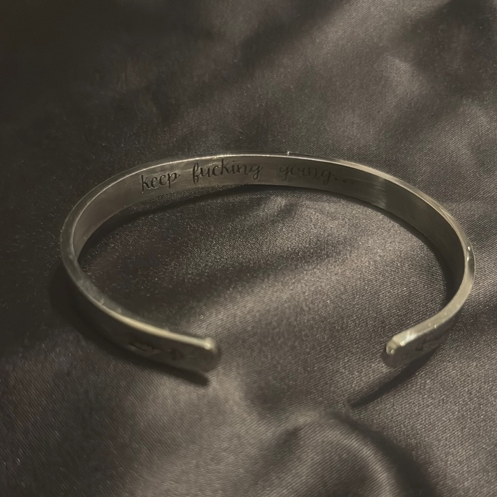 Engraved Silver Cuff Bracelet